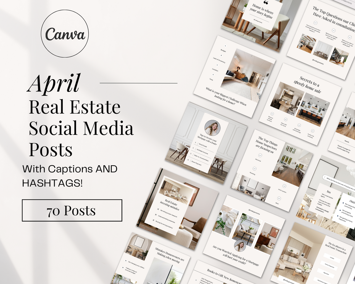 Simplistic April Real Estate Posts with Captions