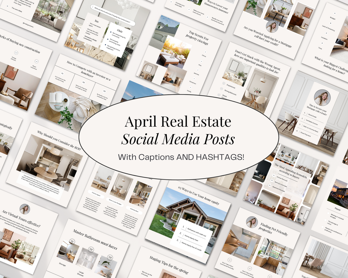 Simplistic April Real Estate Posts with Captions