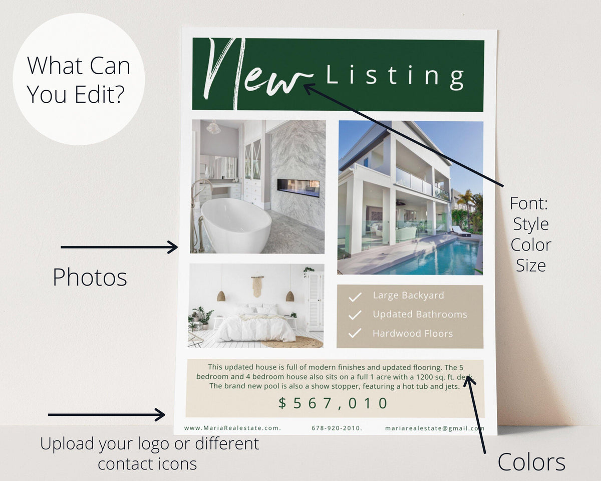 Realtor Listing Flyer Template - Real Estate Templates Co