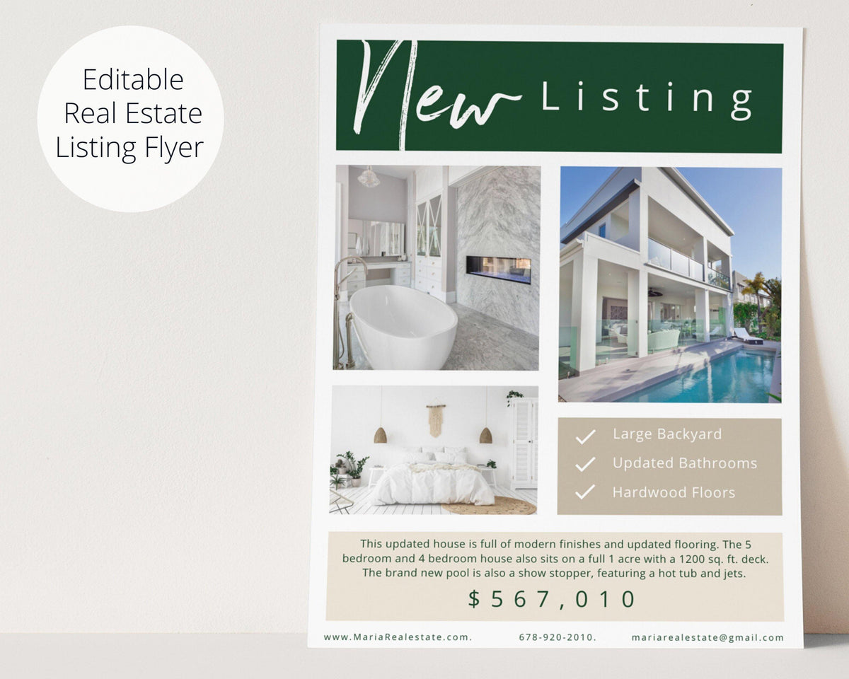 Realtor Listing Flyer Template - Real Estate Templates Co