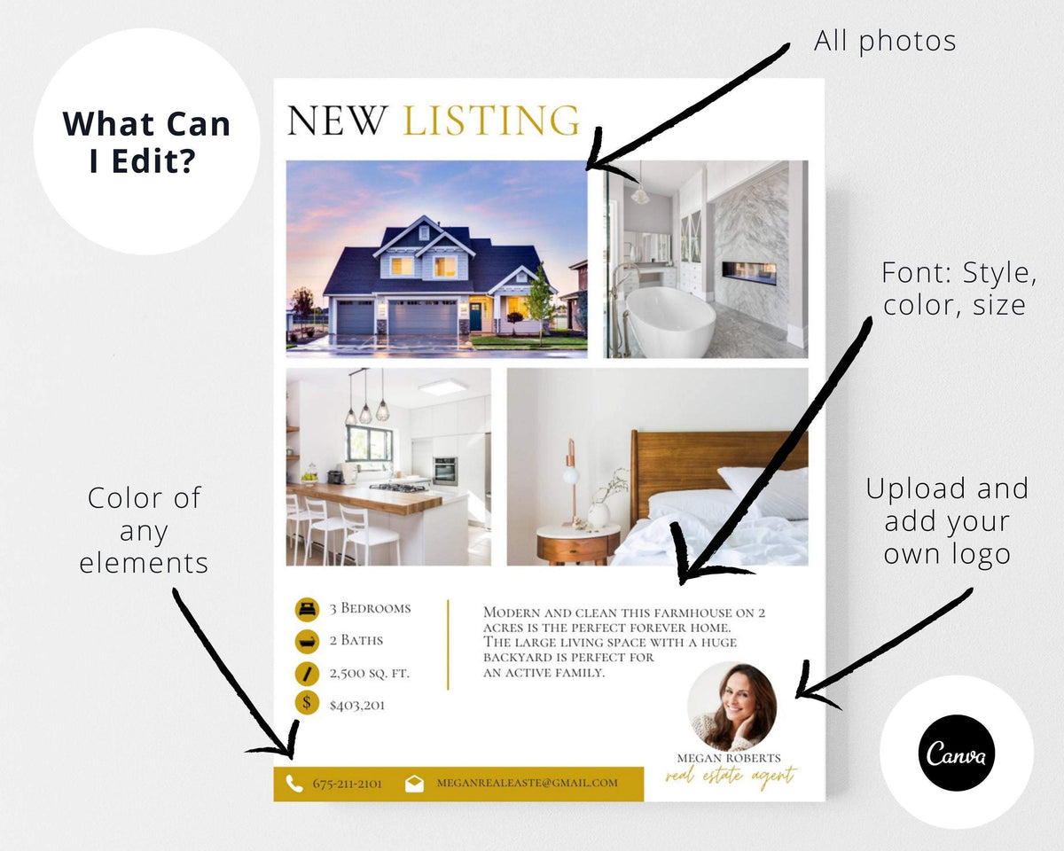 Editable Real Estate Listing Flyer - Real Estate Templates Co