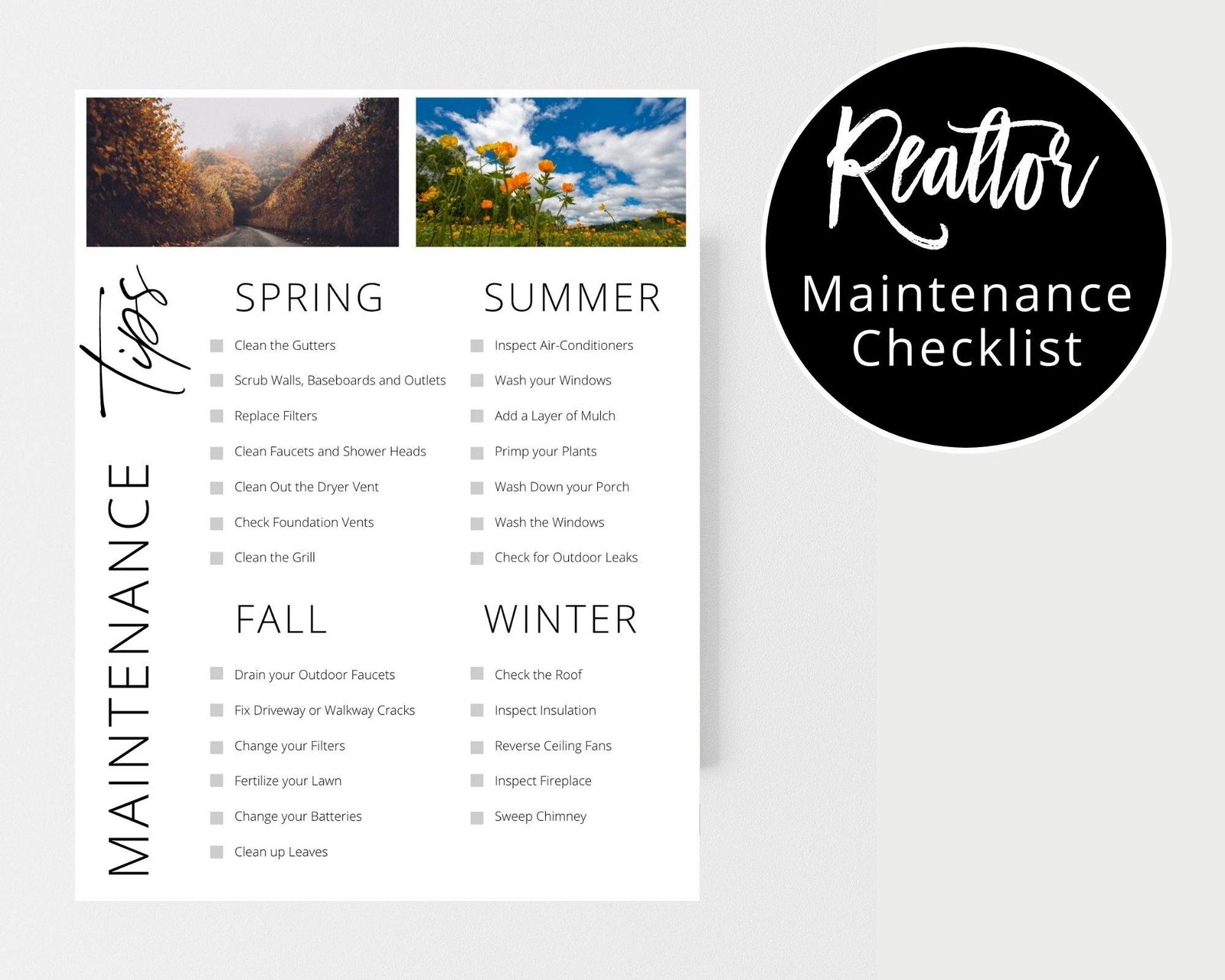 Maintenance Checklist - Real Estate Templates Co