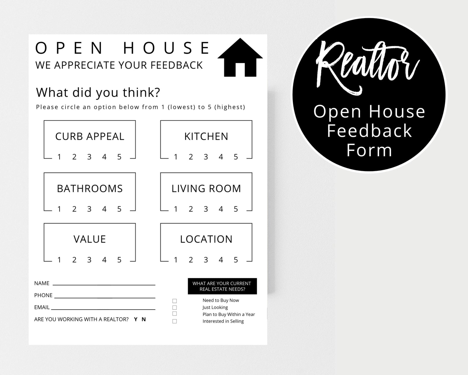 Real Estate Open House Feedback Form - Real Estate Templates Co
