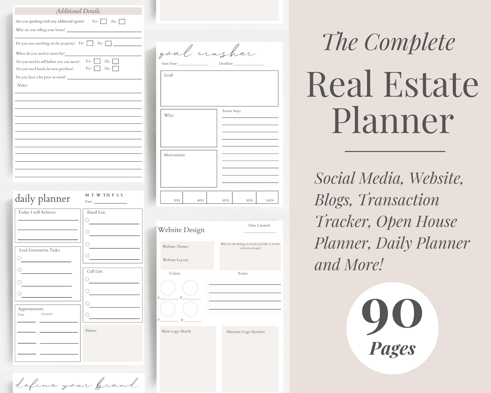 Real Estate Agent Planner - 2021 - Real Estate Templates Co