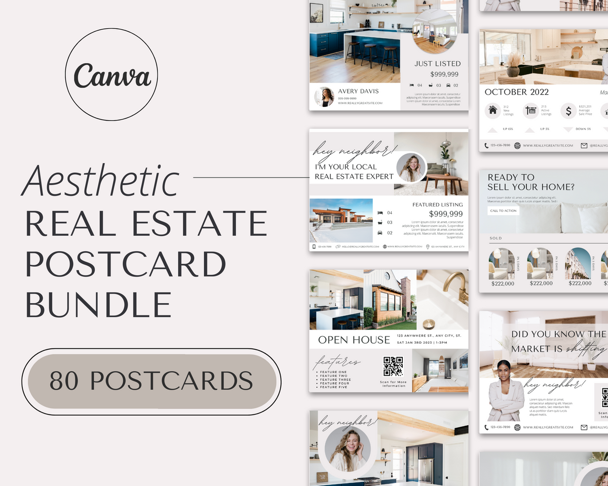 Aesthetic Real Estate Postcard Bundle