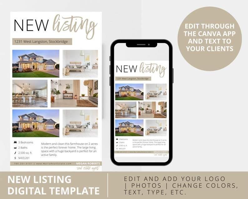 Digital New Listing Flyers for Real Estate Agents - Real Estate Templates Co