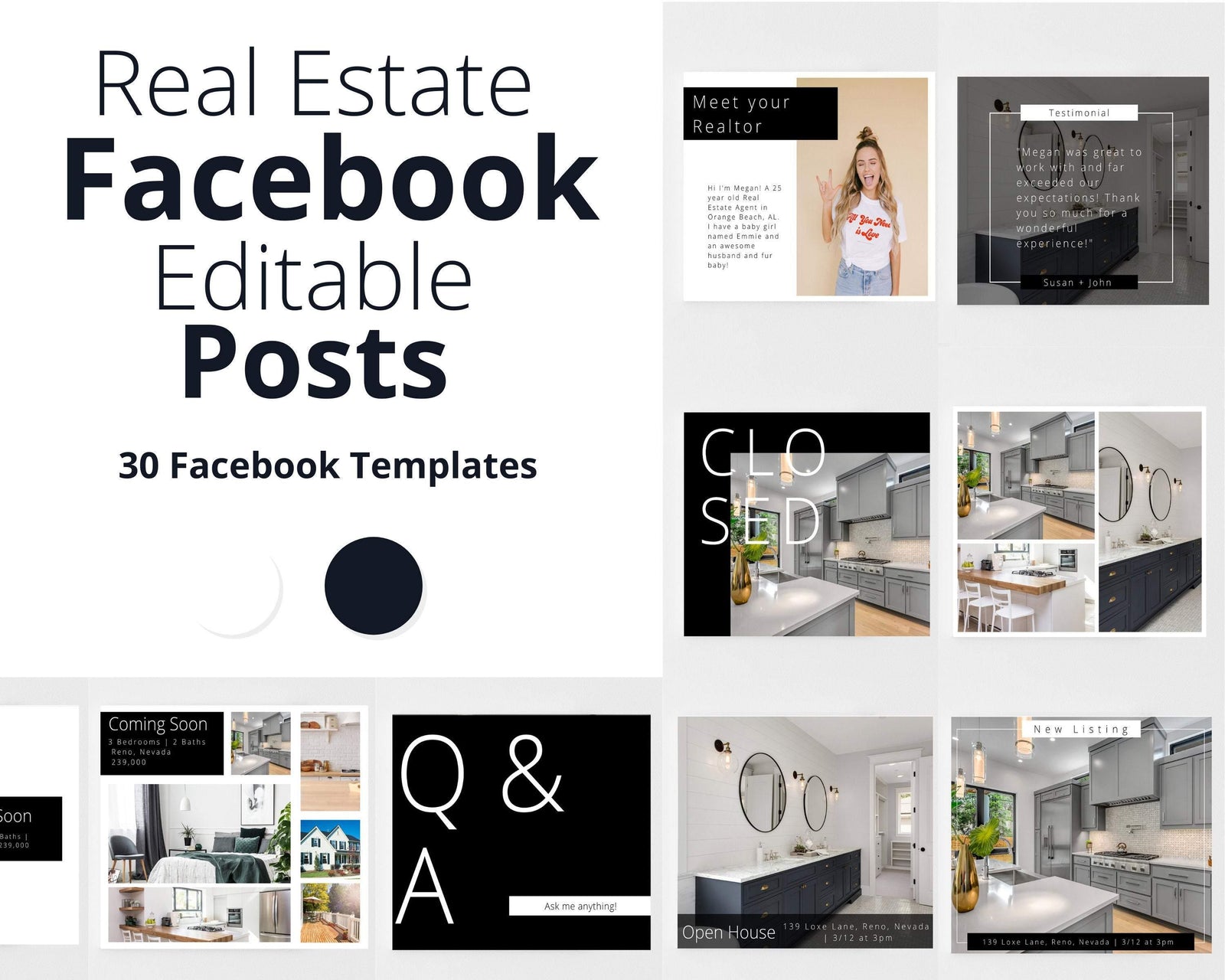Modern Real Estate Facebook Post Templates - Real Estate Templates Co