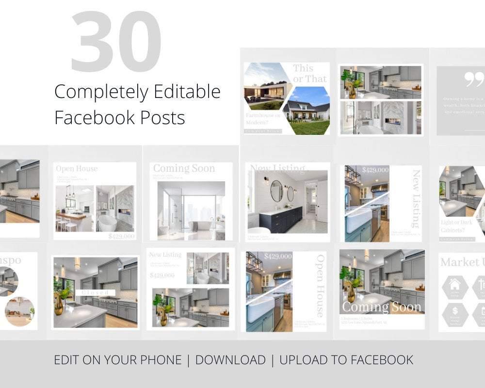 Modern Real Estate Facebook Posts - Real Estate Templates Co