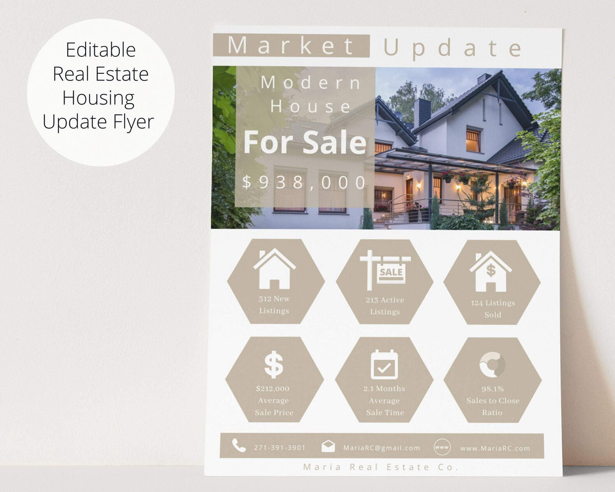 Real Estate Housing Market Update Flyer - Real Estate Templates Co