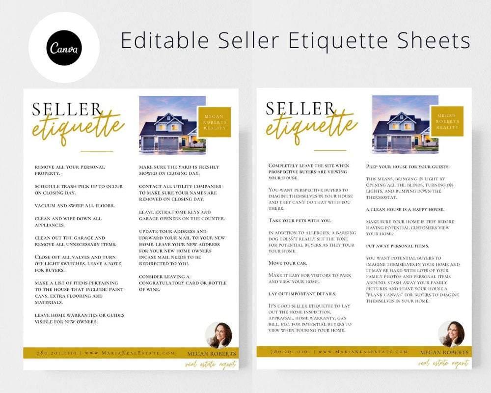 Real Estate Seller Etiquette Document - Real Estate Templates Co
