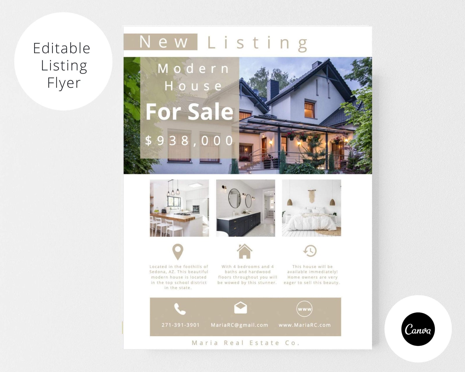Modern Real Estate Listing Flyer - Real Estate Templates Co