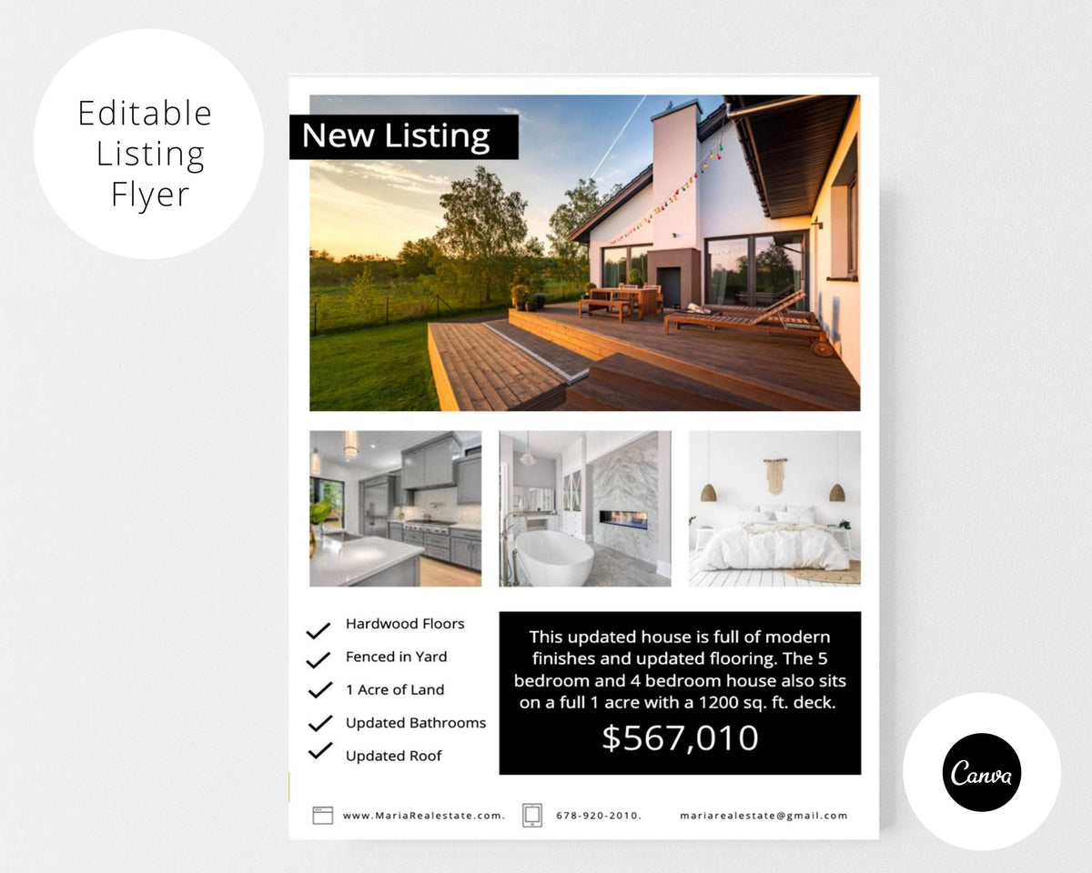 Real Estate Listing Flyer Template - Real Estate Templates Co