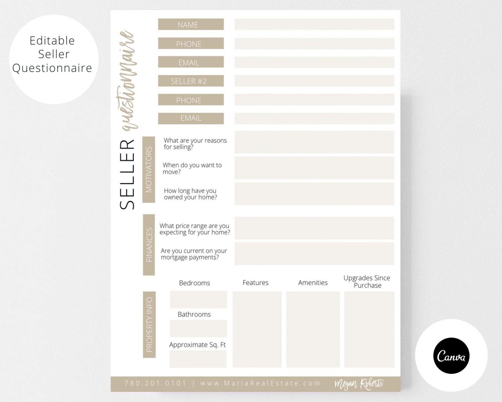 Realtor Seller Questionnaire - Real Estate Templates Co