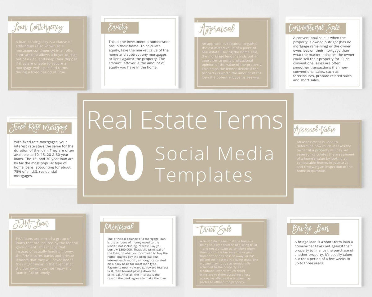 Real Estate Terms Social Media Posts - Real Estate Templates Co