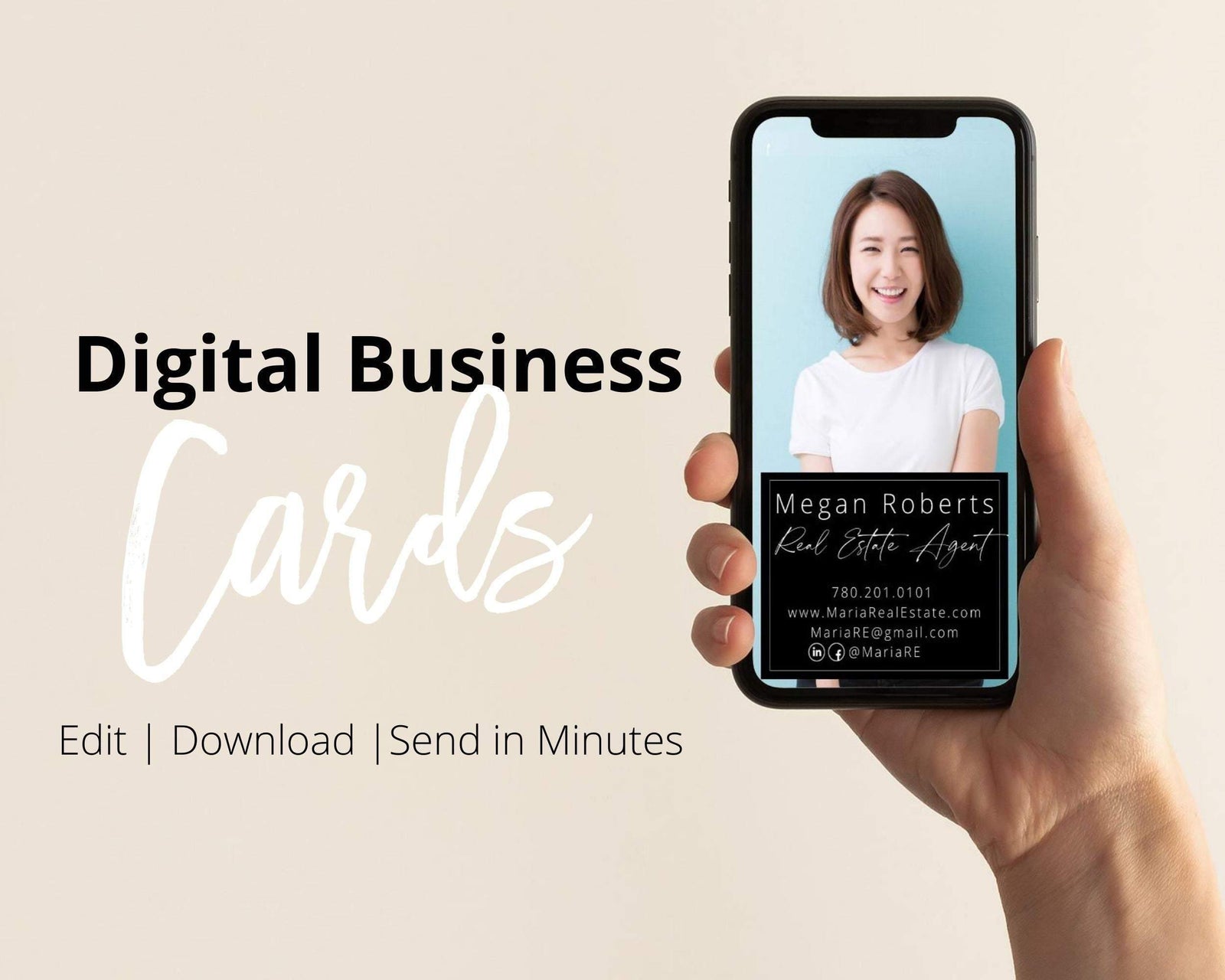 DIY Digital Business Card Template - Real Estate Templates Co