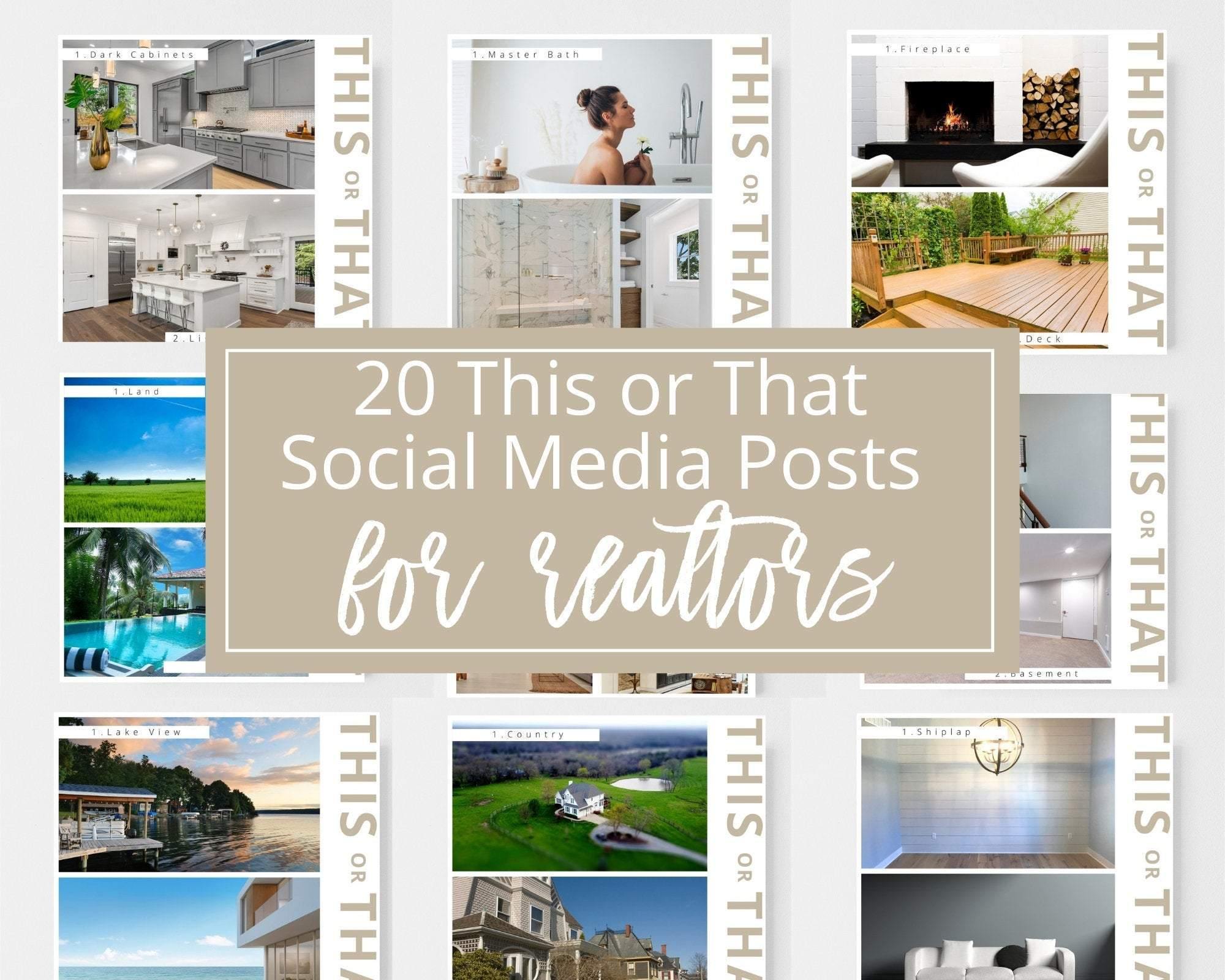 Real Estate This or That Social Media Posts | Realtor Social Media Posts - Real Estate Templates Co